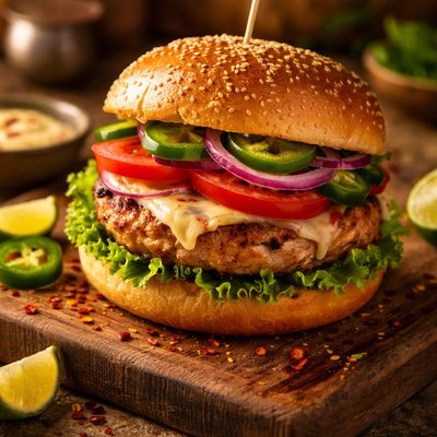 Spicy turkey burger