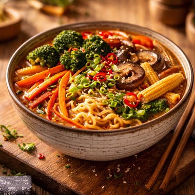 Spicy vegetable ramen