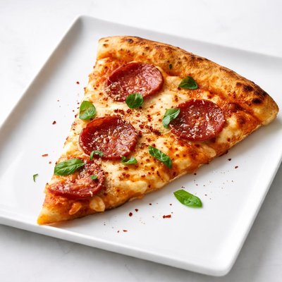 Spicy vodka pizza slice