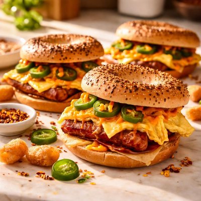 Spicy weenie egg sandwiches