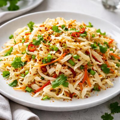 Spicy white cabbage salad