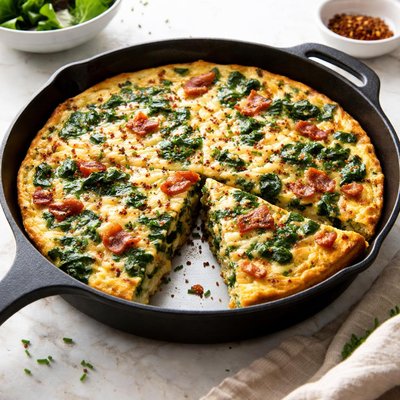 Spinach and bacon fritata
