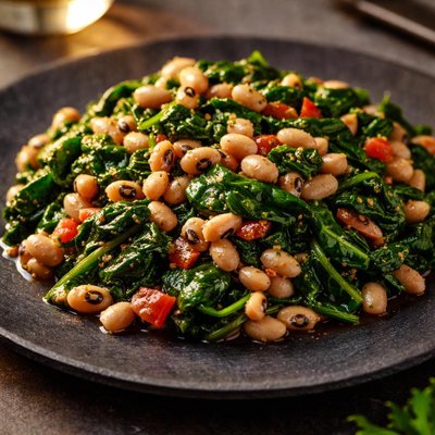 Spinach and black-eyed peas