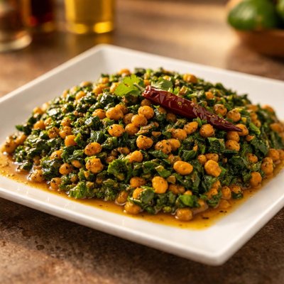 Spinach and chana dal