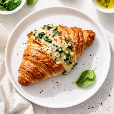 Spinach and cheese croissant