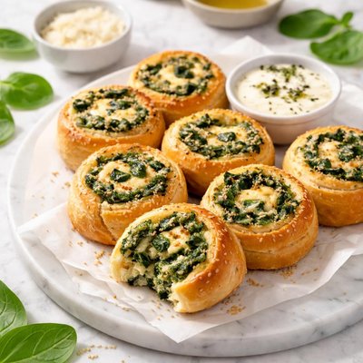 Spinach and cheese rolls