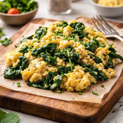 Spinach and cheese scramble