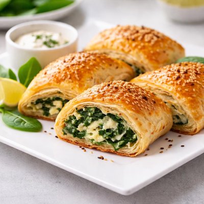 Spinach and cheese stuffed pastry