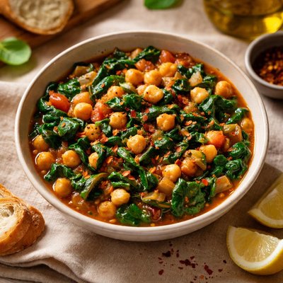 Spinach and chickpea stew