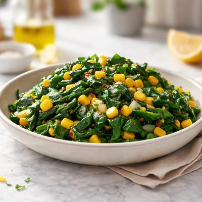 Spinach and corn