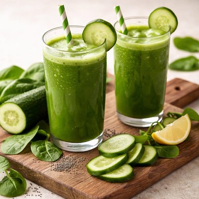 Spinach and cucumber jucie