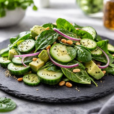 Spinach and cucumber salad