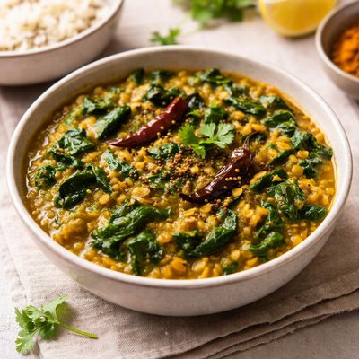 Spinach and dhal