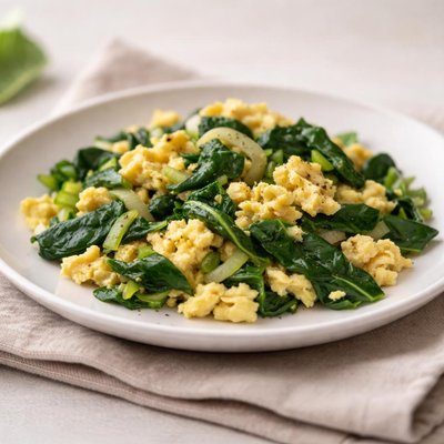 Spinach and egg scramble