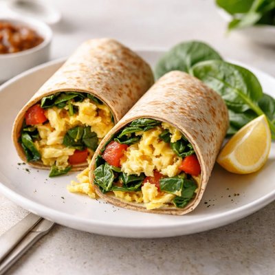 Spinach and egg wrap