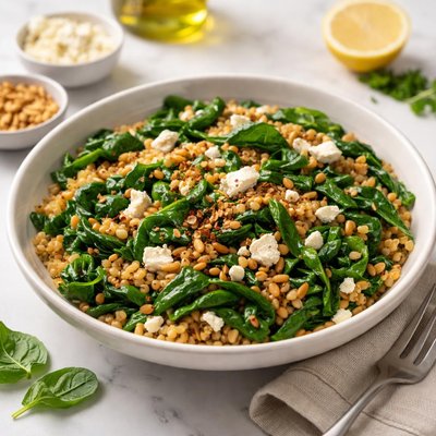 Spinach and farro