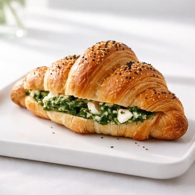 Spinach and feta croissant