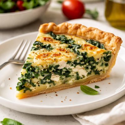 Spinach and feta quiche