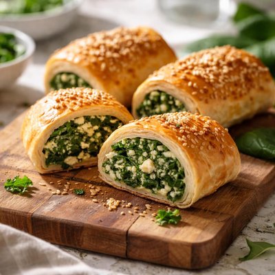Spinach and feta roll