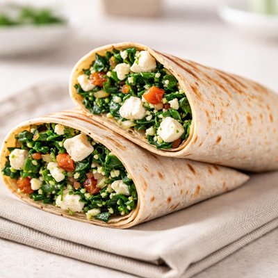 Spinach and feta wrap
