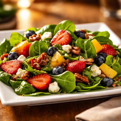 Spinach and fruit salad