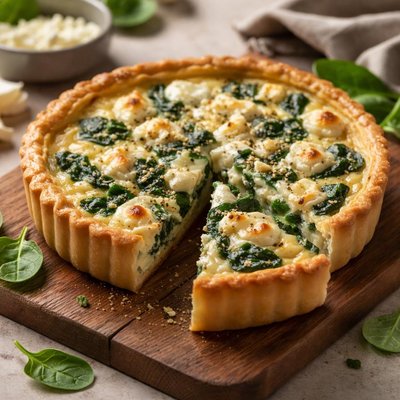 Spinach and goat cheese quiche