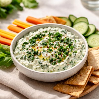 Spinach and kale yogurt dip