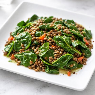 Spinach and lentils