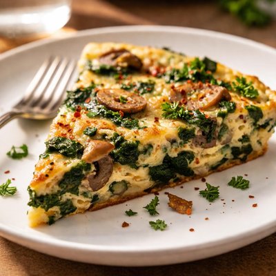 Spinach and mushroom frittata