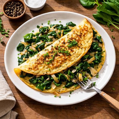 Spinach and onion omelette