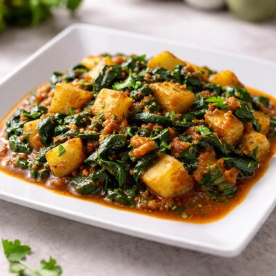 Spinach and potato curry