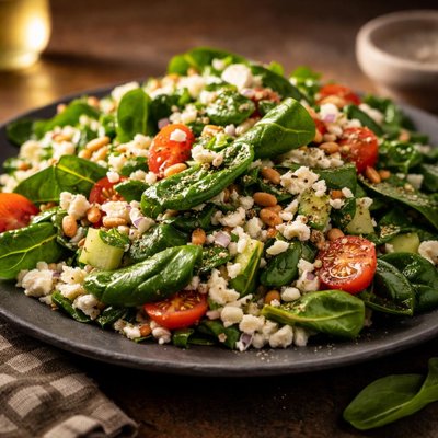 Spinach and rice salad