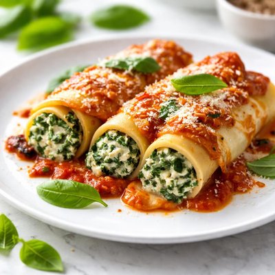 Spinach and ricotta cannelloni