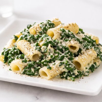 Spinach and ricotta pasta with cheese