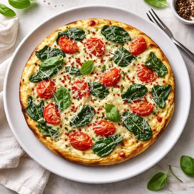 Spinach and tomato frittata