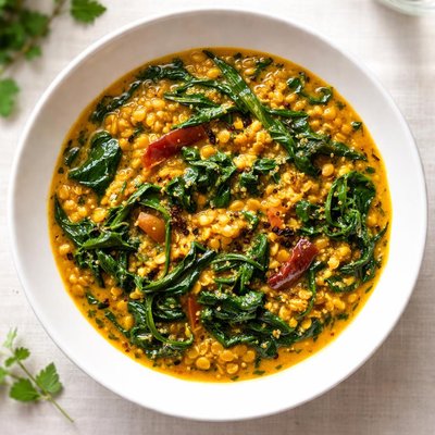 Spinach and toor dhal curry