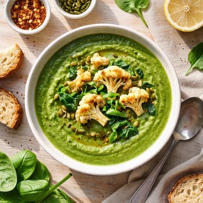 Spinach cauliflower soup