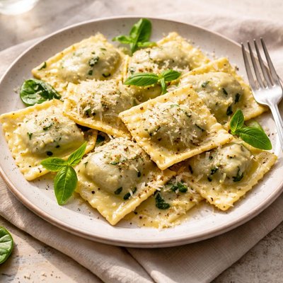 Spinach cheese ravioli