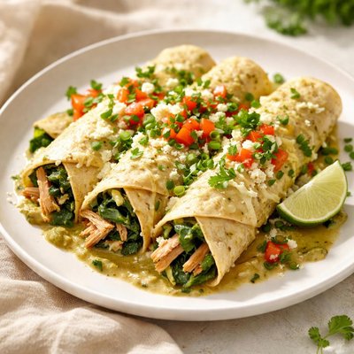 Spinach chicken enchilada