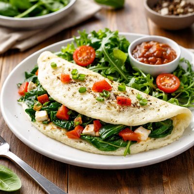 Spinach egg white omlet