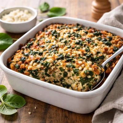 Spinach feta kugel