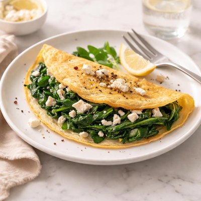 Spinach feta omlette