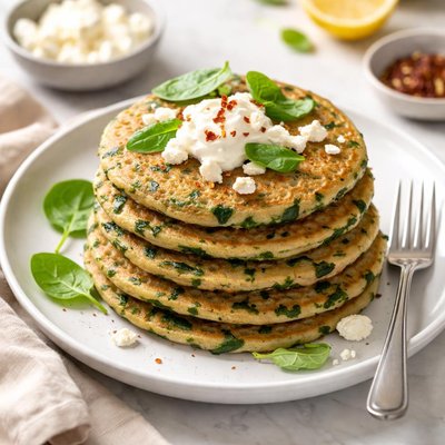Spinach feta pancakes