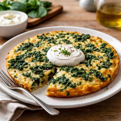 Spinach frittata with sour cream