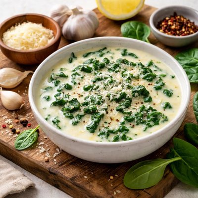 Spinach garlic cheese sauce