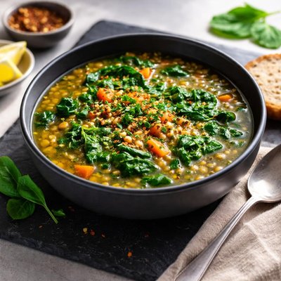 Spinach lentil soup