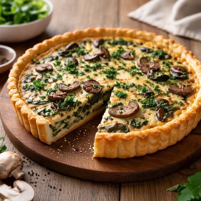 Spinach mushroom quiche