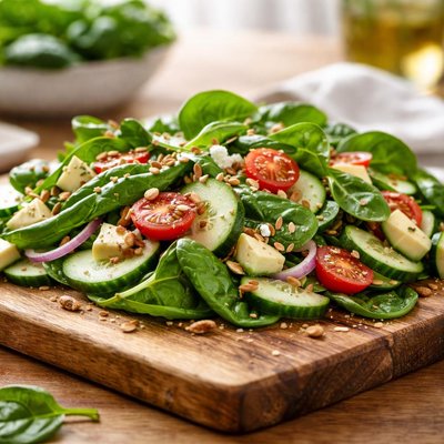 Spinach salad with cucumber