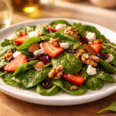 Spinach salad with nuts