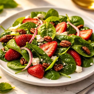 Spinach salad with strawberries